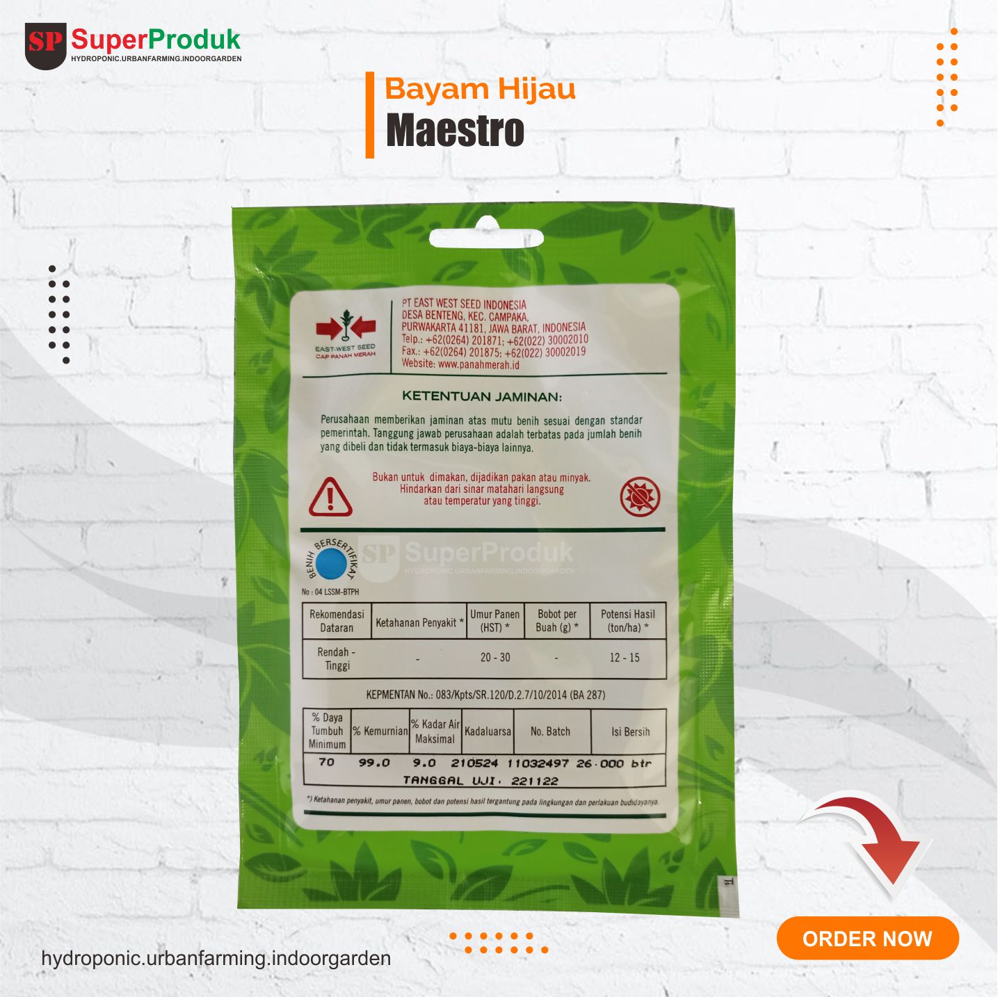 Bayam Hijau Maestro Panah Merah isi 26.000 seed