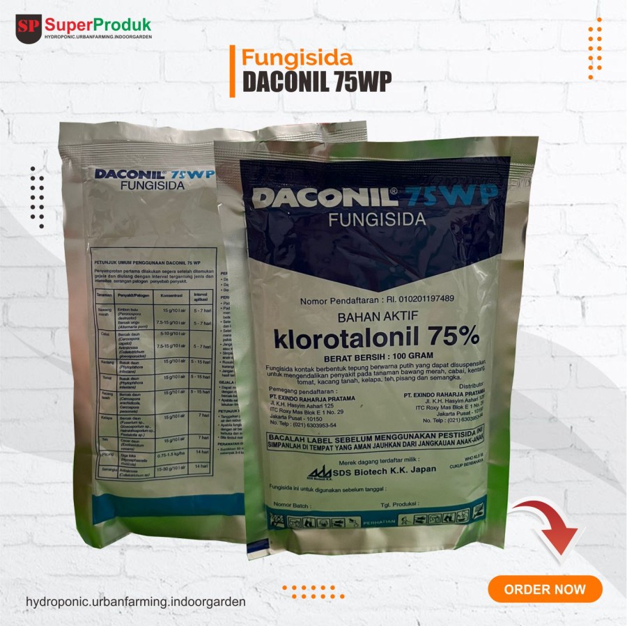 Fungisida Daconil 75wp 100gr obat jamur tanaman