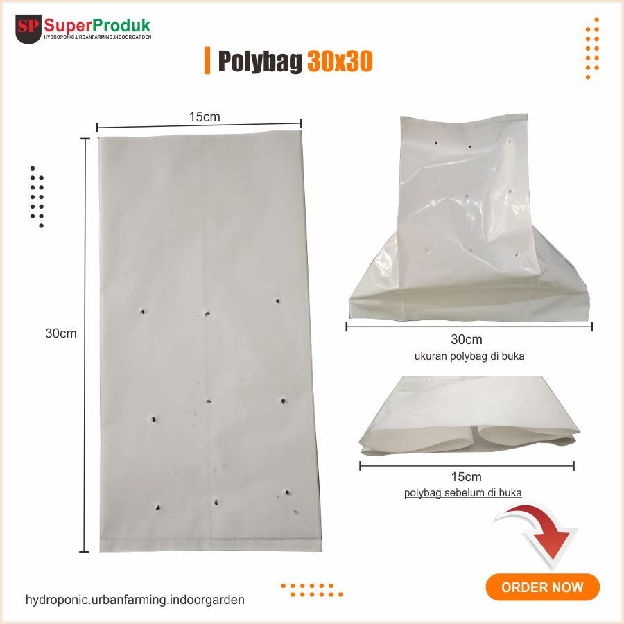 Polybag Putih Ukuran 30x30