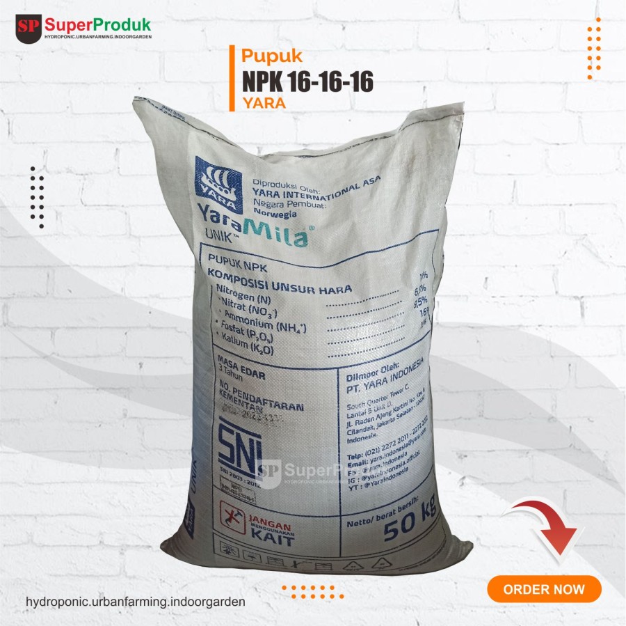 Pupuk NPK 16-16-16 Yara Kemasan Repack 1kg