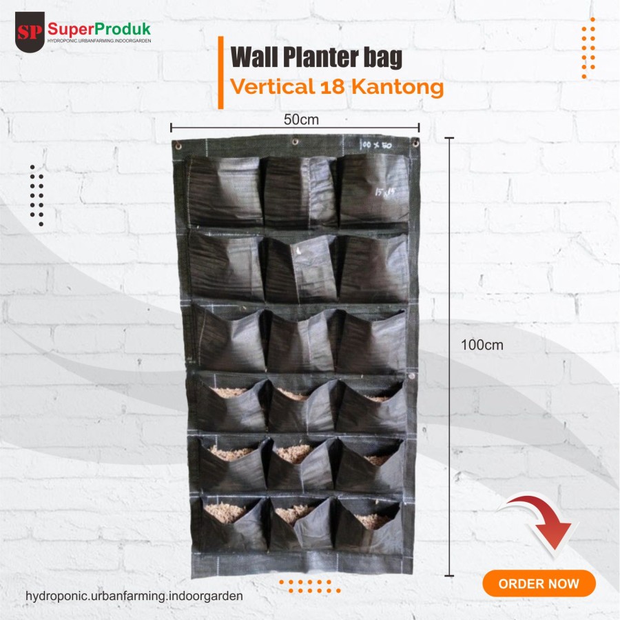Wall Planter Bag dinding Vertical 18 kantong